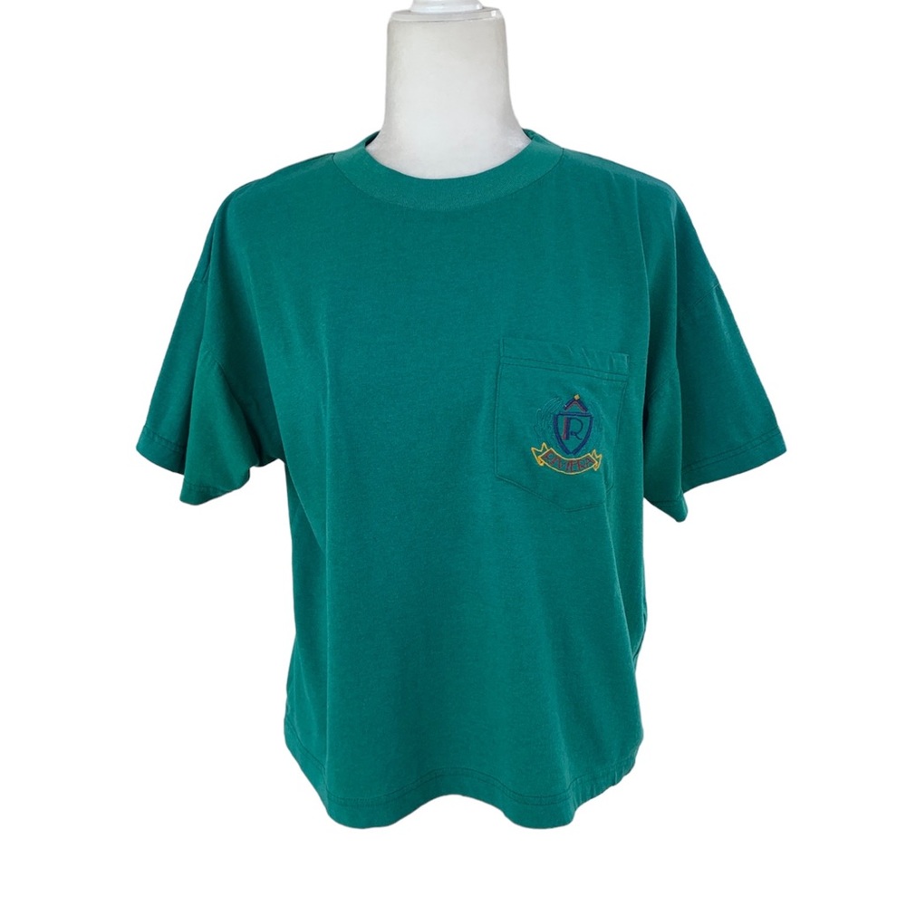 Vintage Riviera Cropped Tee with Embroidered Pocket